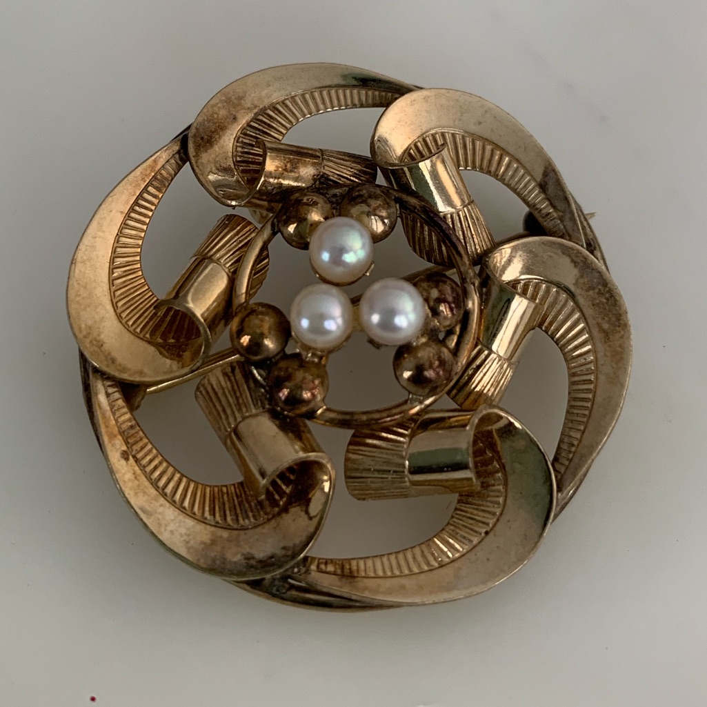 Vintage Gold Filled With Real Pearls